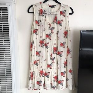 Off-white floral dress with slip